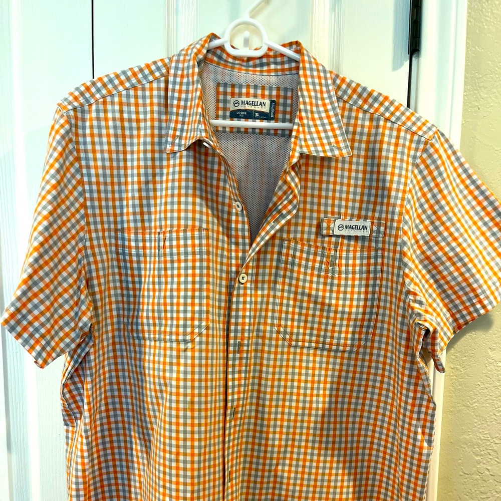 Magellan button-down shirt.